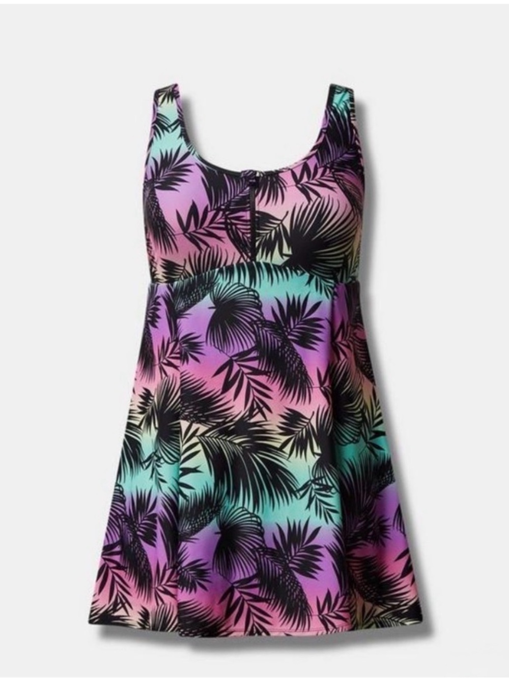 Torrid Size 2 Gradient Palm Tropical Swim Bathing Suit Dress Shorts 2X